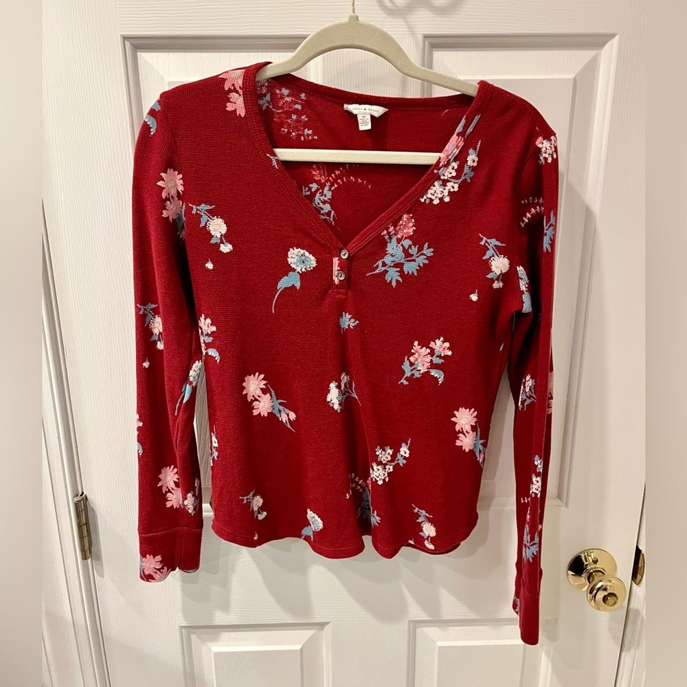 Lucky Brand Thermal Long sleeve Henley Top Medium